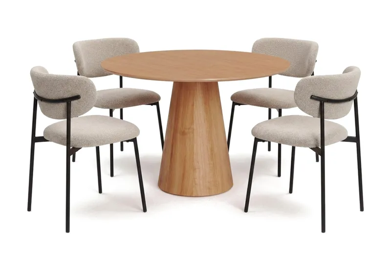 Siena Matgrupp runt 110 cm Ek med 4 Lucy Matstolar - Ek - Möbler - Matplats - Matgrupp & matbord med stolar
