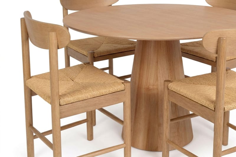 Siena Matgrupp runt 110 cm Ek med 4 Malte Matstolar - Möbler - Matplats - Matgrupp & matbord med stolar
