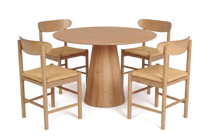 Siena Matgrupp runt 110 cm Ek med 4 Malte Matstolar - Möbler - Matplats - Matgrupp & matbord med stolar