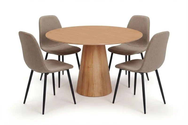 Siena Matgrupp runt 110 cm Ek med 4 Nibe Matstolar - Ek - Möbler - Matplats - Matgrupp & matbord med stolar