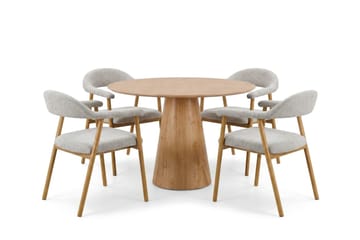 Siena Matgrupp runt 110 cm Ek med 4 Ronja Matstolar - Ek - Möbler - Matplats - Matgrupp & matbord med stolar