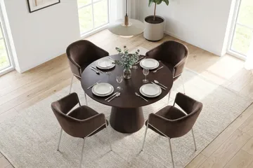 Siena Matgrupp runt 110 cm med 4 Filip Matstolar - Rökt ek - Möbler - Matplats - Matgrupp & matbord med stolar