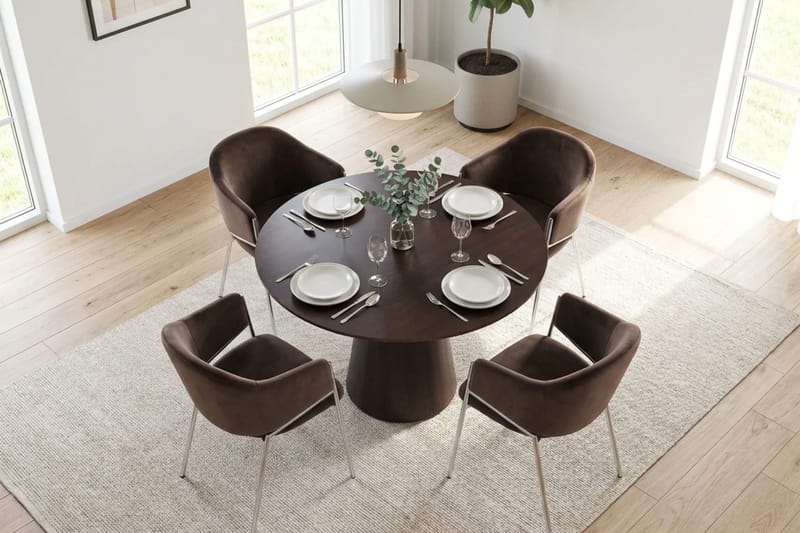 Siena Matgrupp runt 110 cm med 4 Filip Matstolar - Rökt ek - Möbler - Matplats - Matgrupp & matbord med stolar