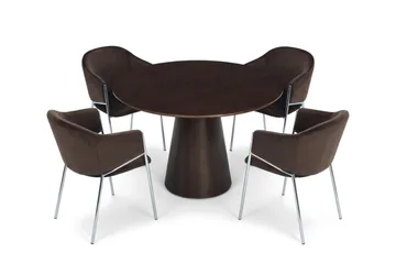 Siena Matgrupp runt 110 cm med 4 Filip Matstolar - Rökt ek - Möbler - Matplats - Matgrupp & matbord med stolar