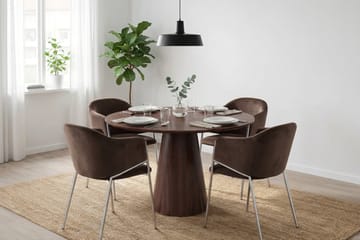 Siena Matgrupp runt 110 cm med 4 Filip Matstolar - Valnöt - Möbler - Matplats - Matgrupp & matbord med stolar