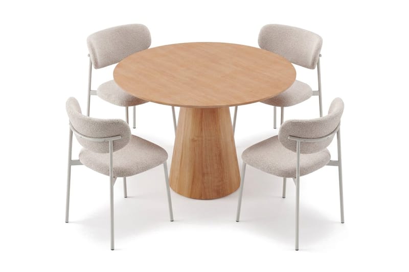 Siena Matgrupp runt 110 cm med 4 Lucy Matstolar - Ek - Möbler - Matplats - Matgrupp & matbord med stolar