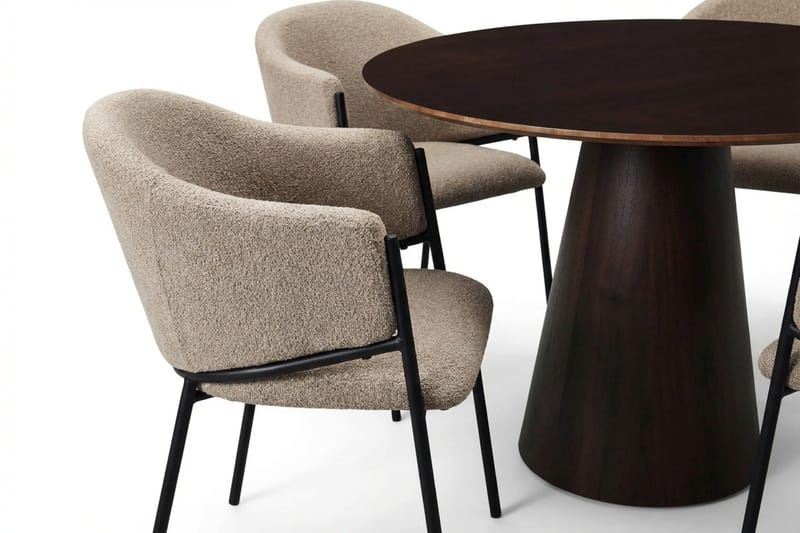 Siena Matgrupp runt 110 cm Rökt Ek med 4 Filip Matstolar - Rökt ek - Möbler - Matplats - Matgrupp & matbord med stolar