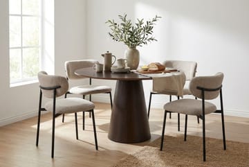 Siena Matgrupp runt 110 cm Rökt Ek med 4 Lucy Matstolar - Rökt ek - Möbler - Matplats - Matgrupp & matbord med stolar