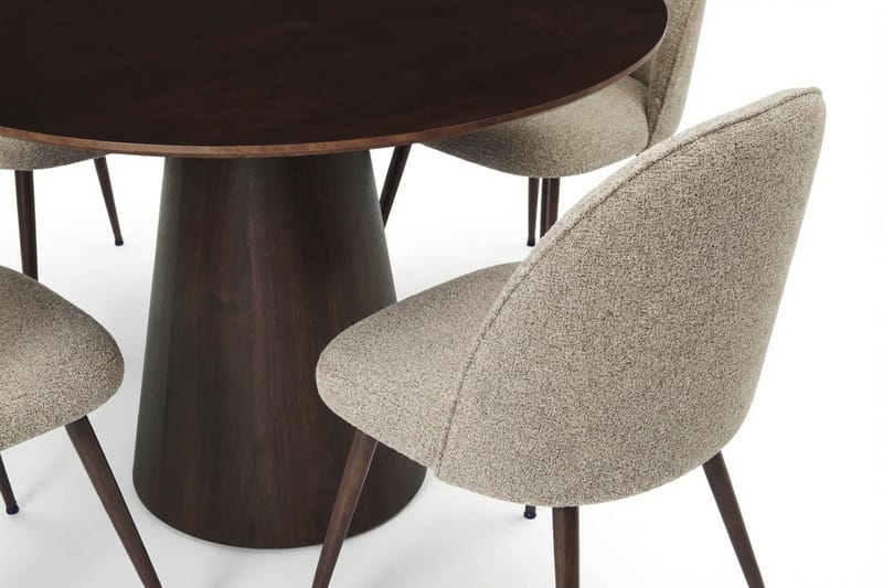 Siena Matgrupp runt 110 cm Rökt Ek med 4 Nibe Plus Matstolar - Rökt ek - Möbler - Matplats - Matgrupp & matbord med stolar