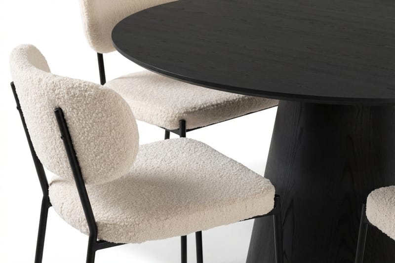 Siena Matgrupp runt 110 cm Svart med 4 Gemmiano Matstolar - Svart - Möbler - Matplats - Matgrupp & matbord med stolar