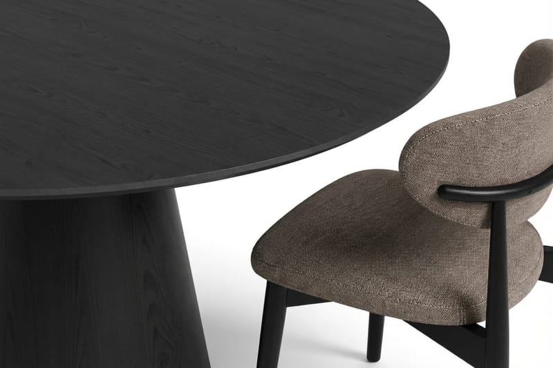 Siena Matgrupp runt 110 cm Svart med 4 Molly Matstolar - Svart - Möbler - Matplats - Matgrupp & matbord med stolar