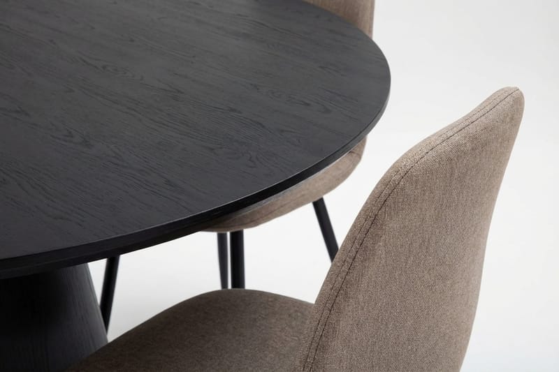 Siena Matgrupp runt 110 cm Svart med 4 Nibe Matstolar - Svart - Möbler - Matplats - Matgrupp & matbord med stolar