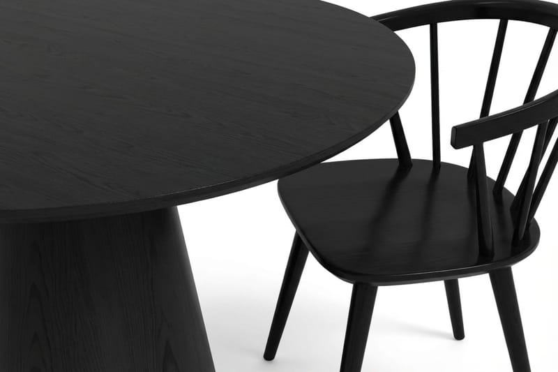 Siena Matgrupp runt 110 cm Svart med 4 Tyrö Matstolar - Svart - Möbler - Matplats - Matgrupp & matbord med stolar