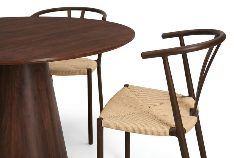 Siena Matgrupp runt 110 cm Valnöt med 4 Elysia Matstolar - Valnöt - Möbler - Matplats - Matgrupp & matbord med stolar