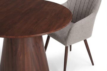 Siena Matgrupp runt 110 cm Valnöt med 4 Filippa Matstolar - Valnöt - Möbler - Matplats - Matgrupp & matbord med stolar
