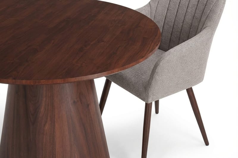 Siena Matgrupp runt 110 cm Valnöt med 4 Filippa Matstolar - Valnöt - Möbler - Matplats - Matgrupp & matbord med stolar