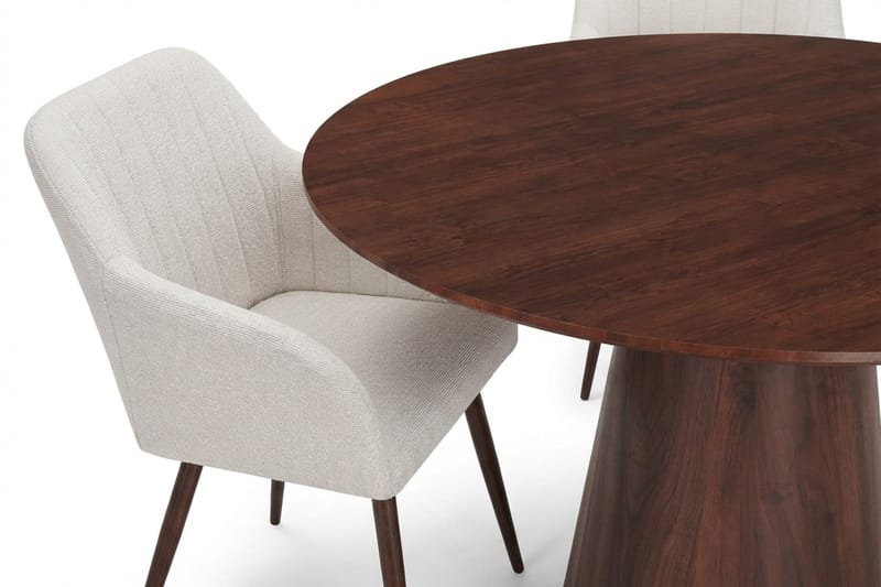 Siena Matgrupp runt 110 cm Valnöt med 4 Filippa Matstolar - Valnöt - Möbler - Matplats - Matgrupp & matbord med stolar
