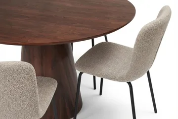 Siena Matgrupp runt 110 cm Valnöt med 4 Katy Matstolar - Valnöt - Möbler - Matplats - Matgrupp & matbord med stolar