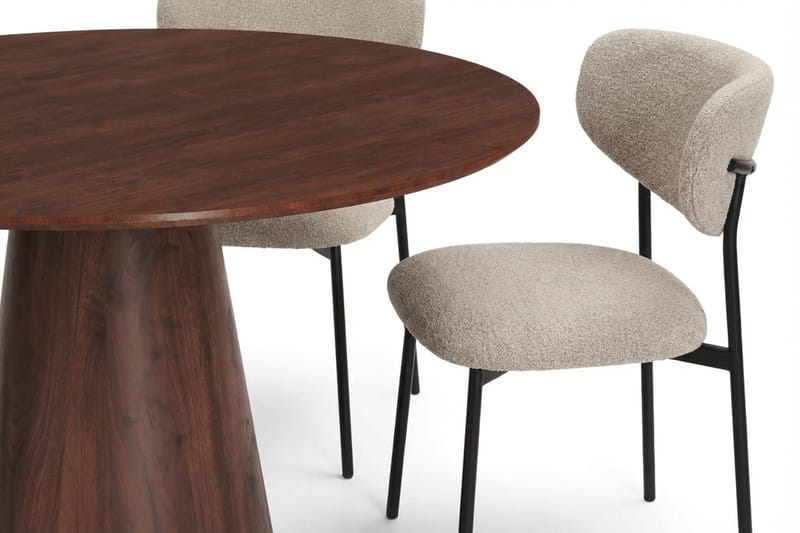 Siena Matgrupp runt 110 cm Valnöt med 4 Lucy Matstolar - Valnöt - Möbler - Matplats - Matgrupp & matbord med stolar