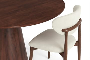 Siena Matgrupp runt 110 cm Valnöt med 4 Molly Matstolar - Valnöt - Möbler - Matplats - Matgrupp & matbord med stolar