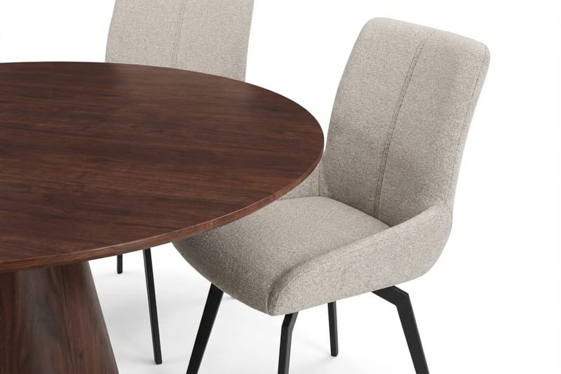 Siena Matgrupp runt 110 cm Valnöt med 4 Mora Matstolar - Valnöt - Möbler - Matplats - Matgrupp & matbord med stolar