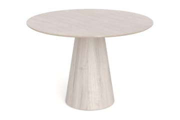 Siena Matgrupp runt 110 cm Vitlaserad med 4 Build Matstolar - Vitlaserad ek - Möbler - Matplats - Matgrupp & matbord med stolar