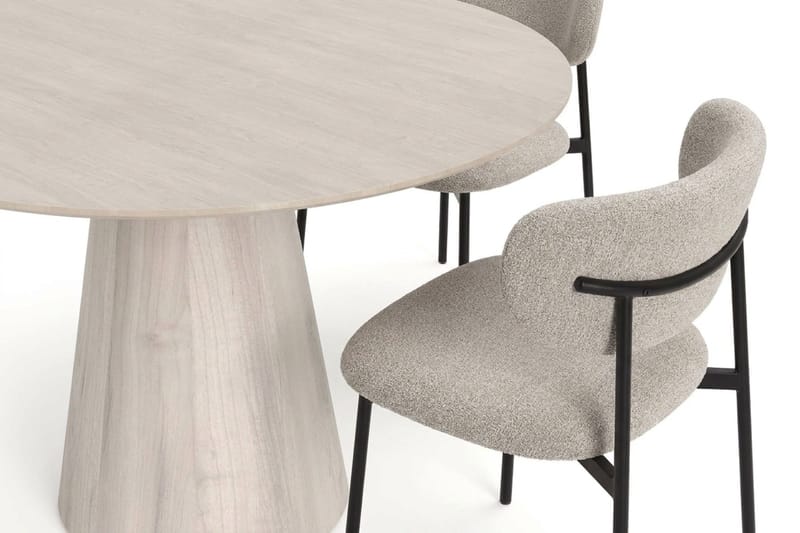 Siena Matgrupp runt 110 cm Vitlaserad med 4 Lucy Matstolar - Vitlaserad - Möbler - Matplats - Matgrupp & matbord med stolar