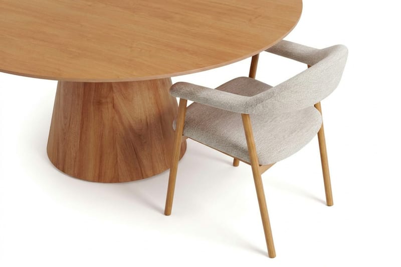 Siena Matgrupp runt 130 cm Ek med 4 Ronja Matstolar - Sand/Ek - Möbler - Matplats - Matgrupp & matbord med stolar