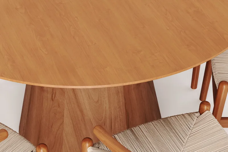 Siena Matgrupp runt 130 cm Ek med 6 Dastoori Matstolar - Ek - Möbler - Matplats - Matgrupp & matbord med stolar