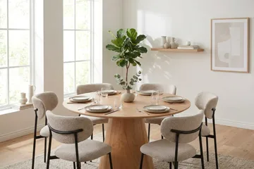Siena Matgrupp runt 130 cm Ek med 6 Lucy Matstolar - Ek - Möbler - Matplats - Matgrupp & matbord med stolar