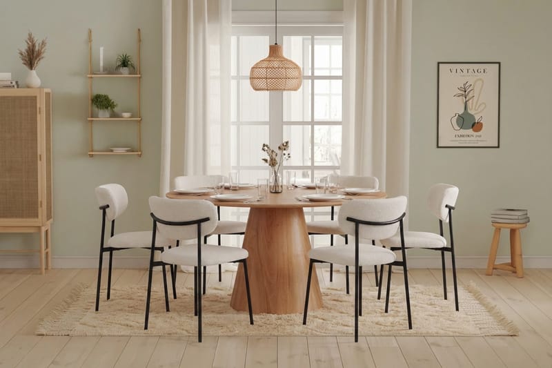 Siena Matgrupp runt 130 cm Ek med 6 Lucy Matstolar - Ek - Möbler - Matplats - Matgrupp & matbord med stolar