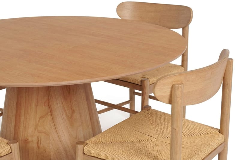 Siena Matgrupp runt 130 cm Ek med 6 Malte Matstolar - Möbler - Matplats - Matgrupp & matbord med stolar