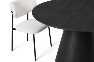 Siena Matgrupp runt 130 cm med 6 Lucy Matstolar - Svartlaserad ek - Möbler - Matplats - Matgrupp & matbord med stolar