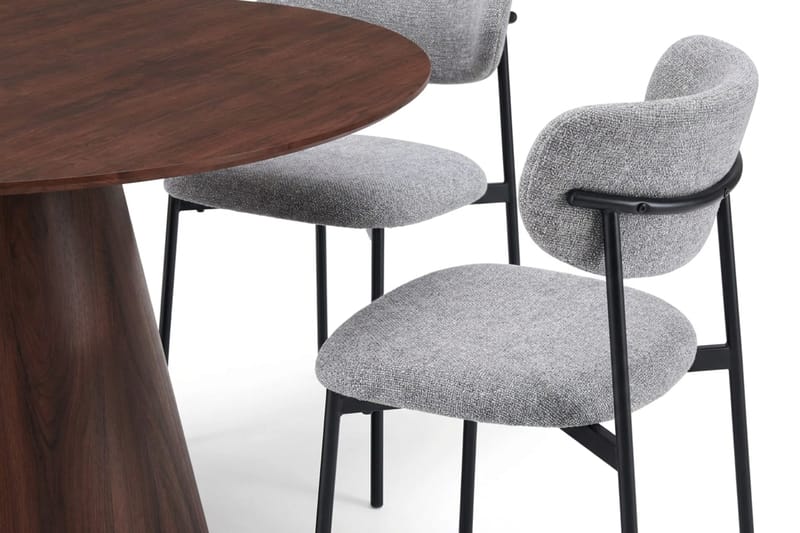 Siena Matgrupp runt 130 cm med 6 Lucy Matstolar - Valnöt - Möbler - Matplats - Matgrupp & matbord med stolar