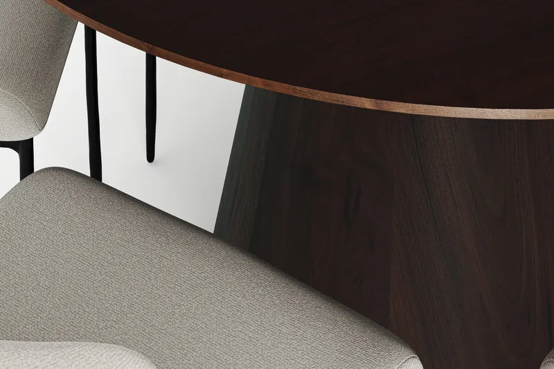 Siena Matgrupp runt 130 cm Rökt Ek med 6 Elsie Matstolar - Rökt ek/Beige - Möbler - Matplats - Matgrupp & matbord med stolar