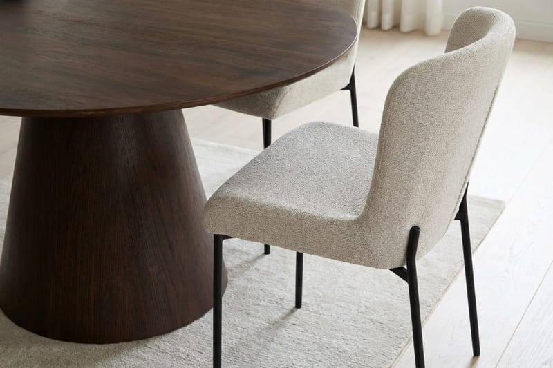 Siena Matgrupp runt 130 cm Rökt Ek med 6 Elsie Matstolar - Rökt ek/Vit - Möbler - Matplats - Matgrupp & matbord med stolar