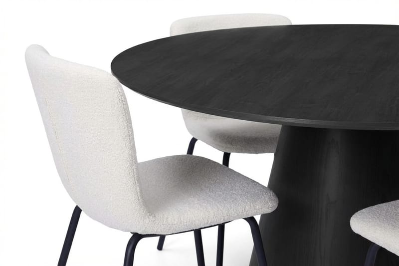Siena Matgrupp runt 130 cm Svart med 6 Katy Matstolar - Svart - Möbler - Matplats - Matgrupp & matbord med stolar