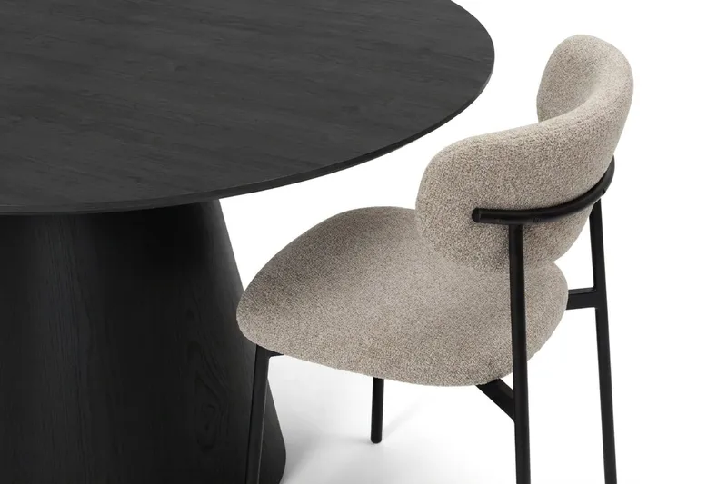 Siena Matgrupp runt 130 cm Svart med 6 Lucy Matstolar - Svart - Möbler - Matplats - Matgrupp & matbord med stolar