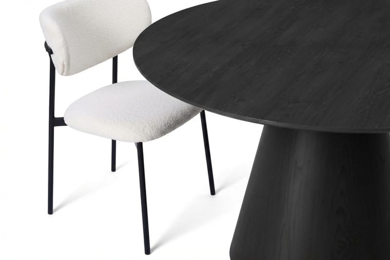 Siena Matgrupp runt 130 cm Svart med 6 Lucy Matstolar - Svart - Möbler - Matplats - Matgrupp & matbord med stolar