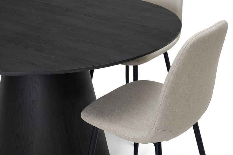 Siena Matgrupp runt 130 cm Svart med 6 Nibe Matstolar - Svart - Möbler - Matplats - Matgrupp & matbord med stolar