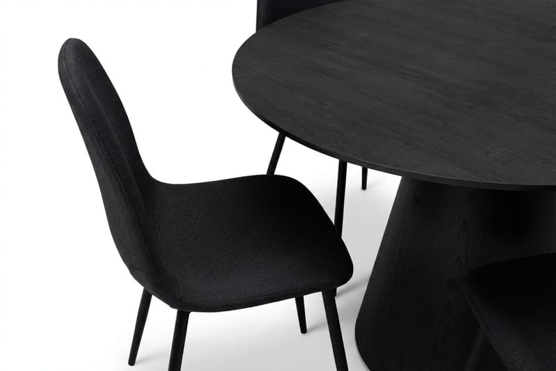 Siena Matgrupp runt 130 cm Svart med 6 Nibe Matstolar - Svart - Möbler - Matplats - Matgrupp & matbord med stolar