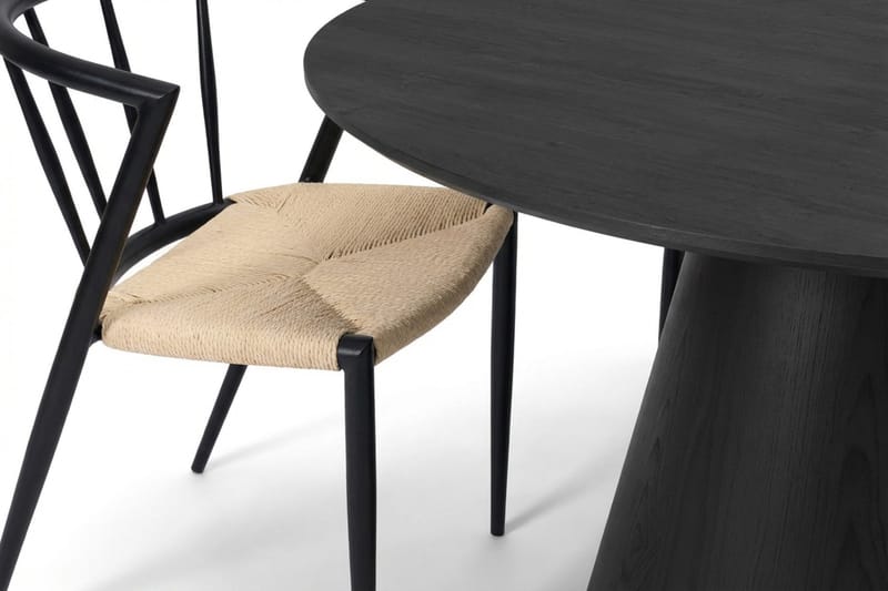 Siena Matgrupp runt 130 cm Svart med 6 Winston Matstolar - Svart - Möbler - Matplats - Matgrupp & matbord med stolar