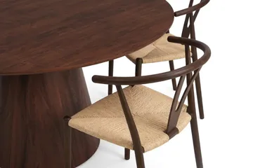 Siena Matgrupp runt 130 cm Valnöt med 6 Elysia Matstolar - Valnöt - Möbler - Matplats - Matgrupp & matbord med stolar