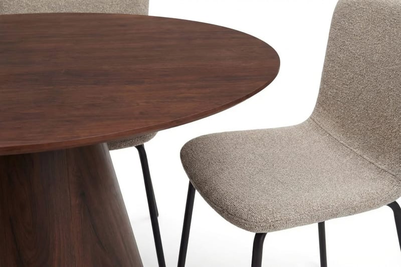 Siena Matgrupp runt 130 cm Valnöt med 6 Katy Matstolar - Valnöt - Möbler - Matplats - Matgrupp & matbord med stolar