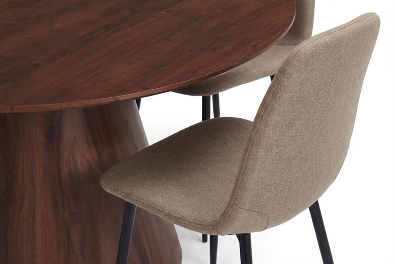Siena Matgrupp runt 130 cm Valnöt med 6 Nibe Matstolar - Valnöt - Möbler - Matplats - Matgrupp & matbord med stolar