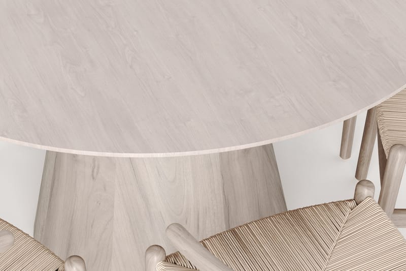 Siena Matgrupp runt 130 cm Vitlaserad med 6 Dastoori Matstolar - Vitlaserad - Möbler - Matplats - Matgrupp & matbord med stolar