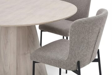 Siena Matgrupp runt 130 cm Vitlaserad med 6 Elsie Matstolar - Vitlaserad ek - Möbler - Matplats - Matgrupp & matbord med stolar