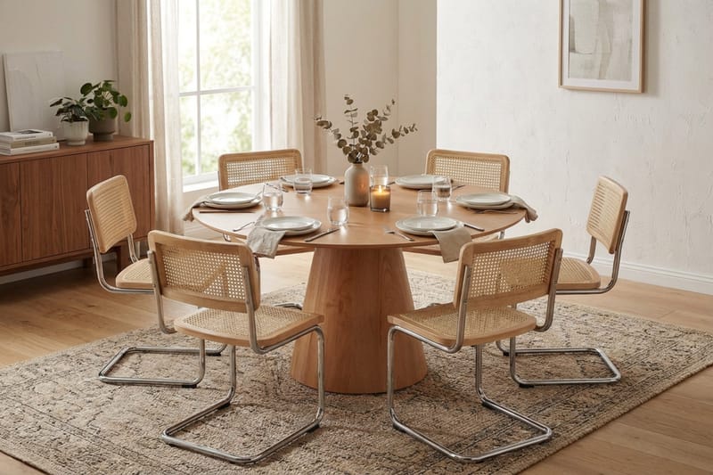 Siena Matgrupp runt 150 cm Ek med 6 Build Matstolar - Ek - Möbler - Matplats - Matgrupp & matbord med stolar