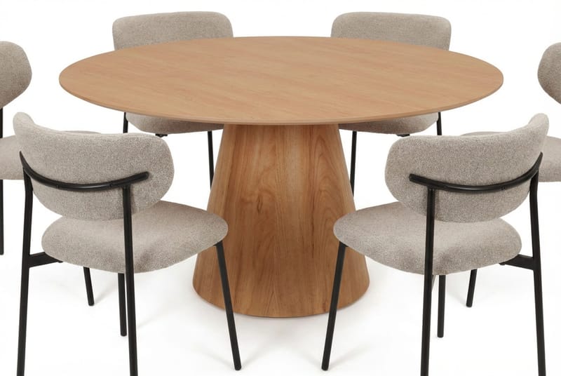 Siena Matgrupp runt 150 cm Ek med 6 Lucy Matstolar - Ek - Möbler - Matplats - Matgrupp & matbord med stolar