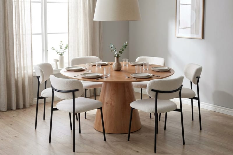 Siena Matgrupp runt 150 cm Ek med 6 Lucy Matstolar - Ek - Möbler - Matplats - Matgrupp & matbord med stolar